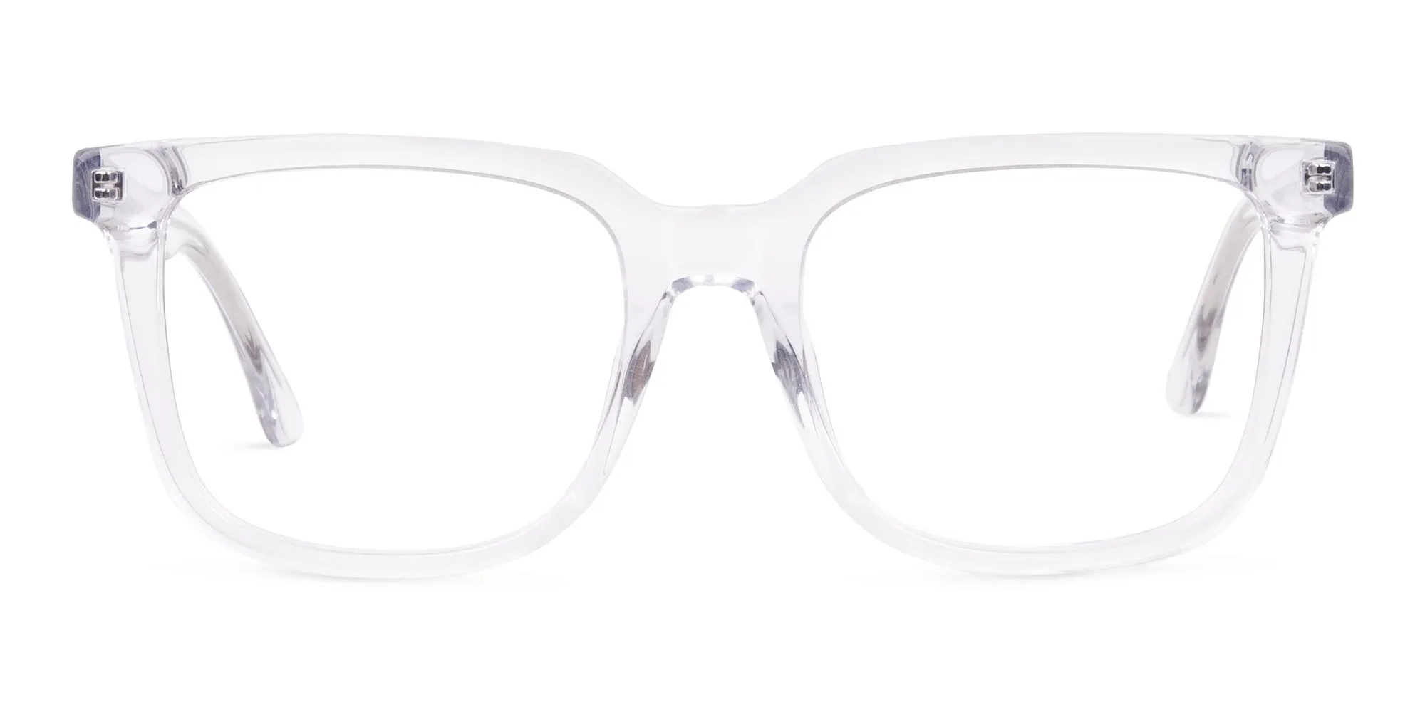 DEXTER ST1 Crystal Clear square eyewear, medium full rim fit